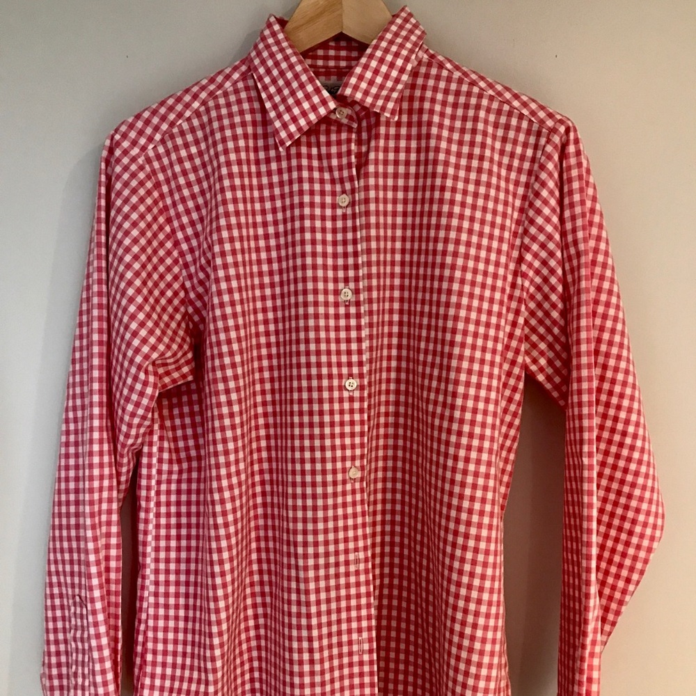Brooks Brothers pink plaid non-iron shirt.